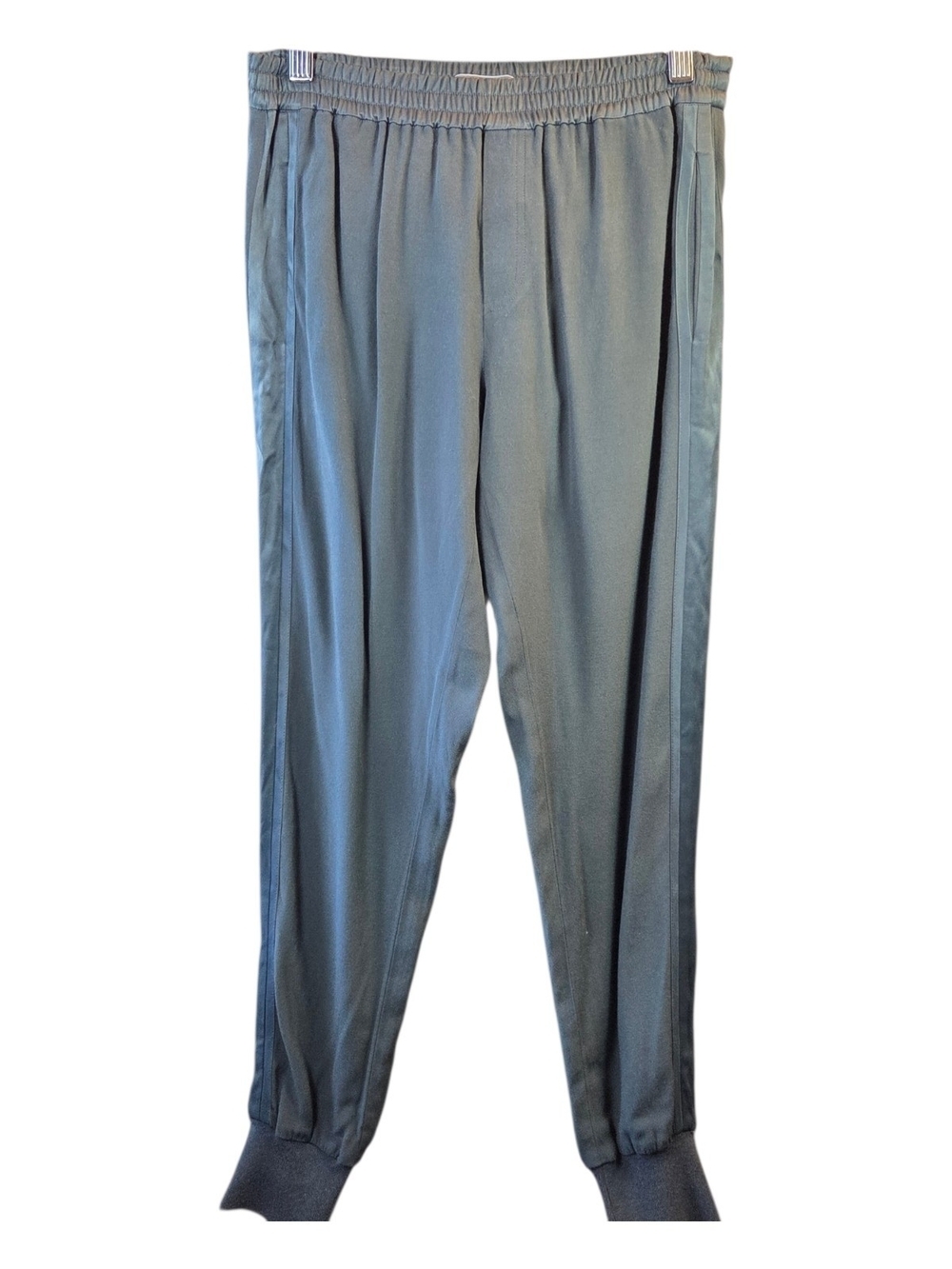 Vince Olive Green Relaxed Pants with Elastic Waist & Side Stripe Size XS